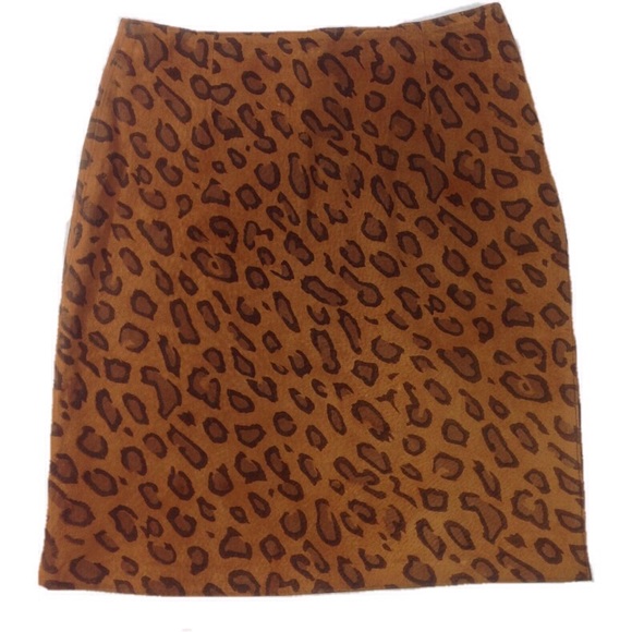 leather leopard print skirt
